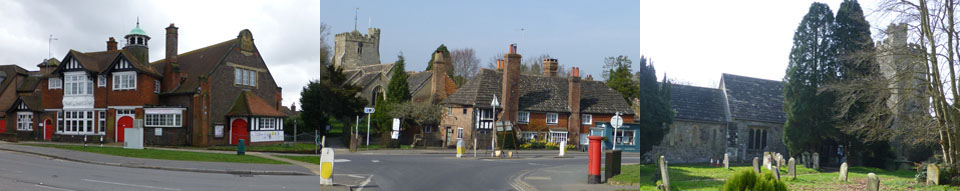 Photos of the Village Hall, Village Centre and Church